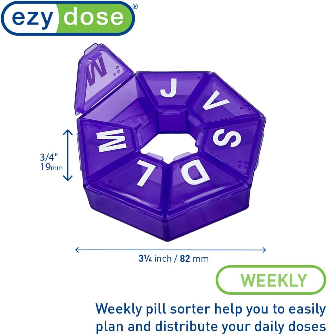 Ezy Dose®  Weekly 7-Sided Pill Organizer, Spanish