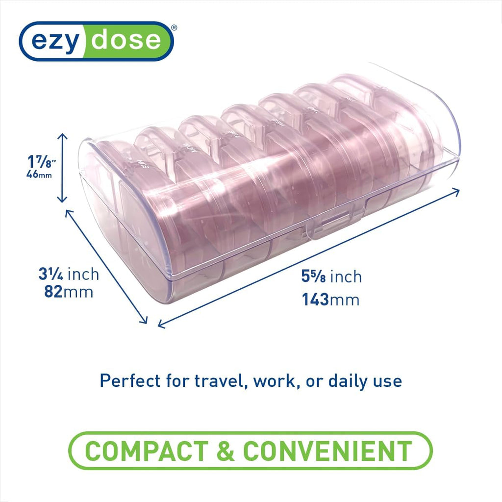 Ezy Dose® Weekly AM/PM Pill Organizer with Case (Pink)